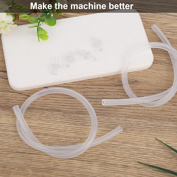 2 Pcs Milk Tubes Hoses with 4 Connectors, 14.96in Silicone Milk Tube Hoses Replacement Pipe Ideal Replacement Accessories Part for Jura HP3 Coffee Machines E6/E8/Z10