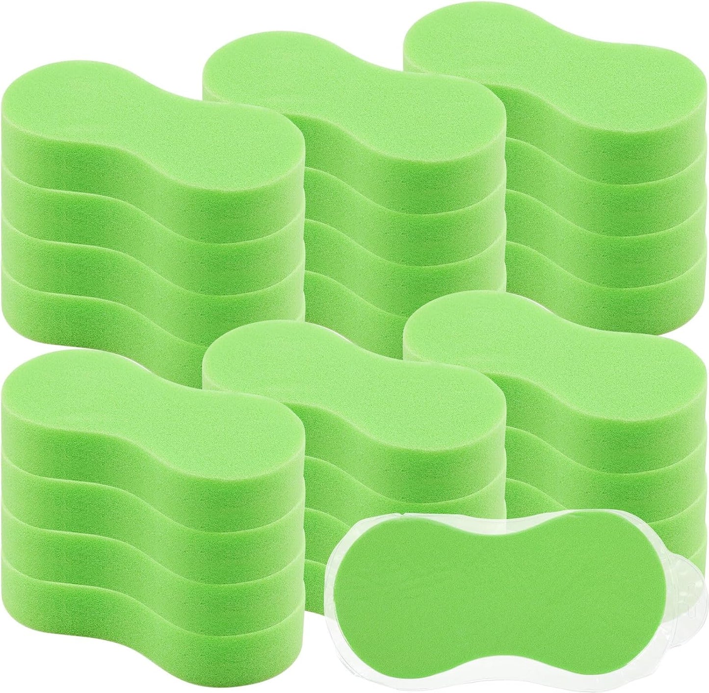 Vesici 24 Pack Large Sponges Bulk Multi-Purpose Extra Large Sponge for Washing Cars Field Day Water Games Household Cleaning Car Boat Bike Kitchen Bathroom Vacuum Compressed Packing (Bright Green)