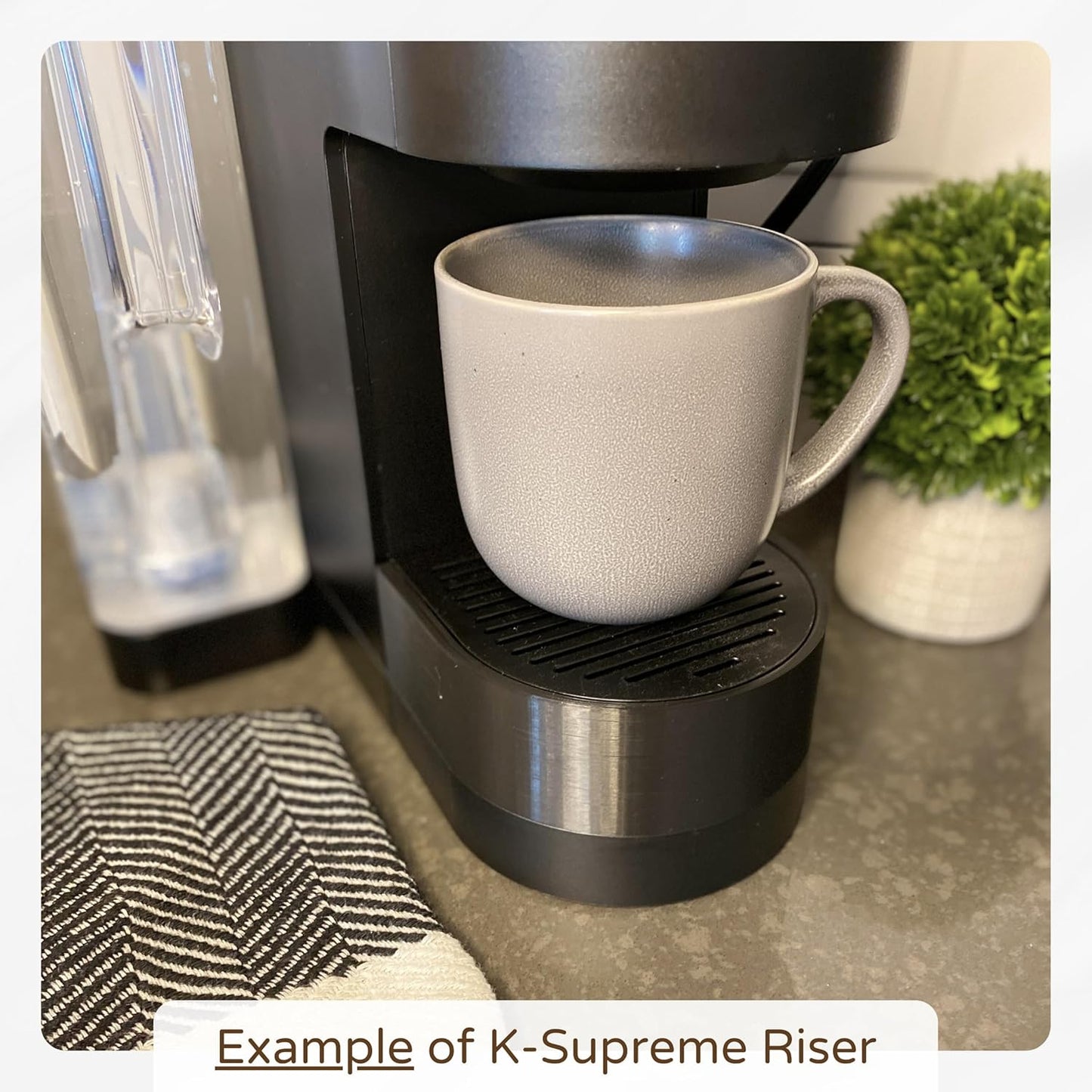 Drip Tray Mug/Cup Riser Made for the Keurig to Reduce Splashes - Riser Only (Black, K-Duo Plus 2.5 inches Tall)