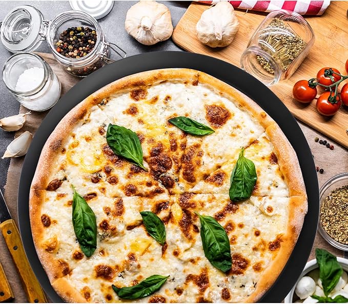 Beasea 10 Inch Pizza Pan With Holes - Perforated Aluminum Alloy Round Vented Crisper for Oven, Baking Tray Bakeware for Home Restaurant Kitchen