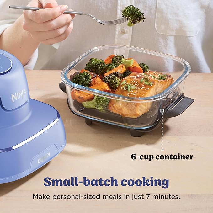 Ninja Crispi 4-in-1 Glass Air Fryer | 450°F | Non-Toxic | 4QT & 6-Cup Glass Containers w/Lids | Microwave, Freezer, Dishwasher Safe | Max Crisp, Air Fry, Bake, Recrisp | Frosted Lilac | FN101PR
