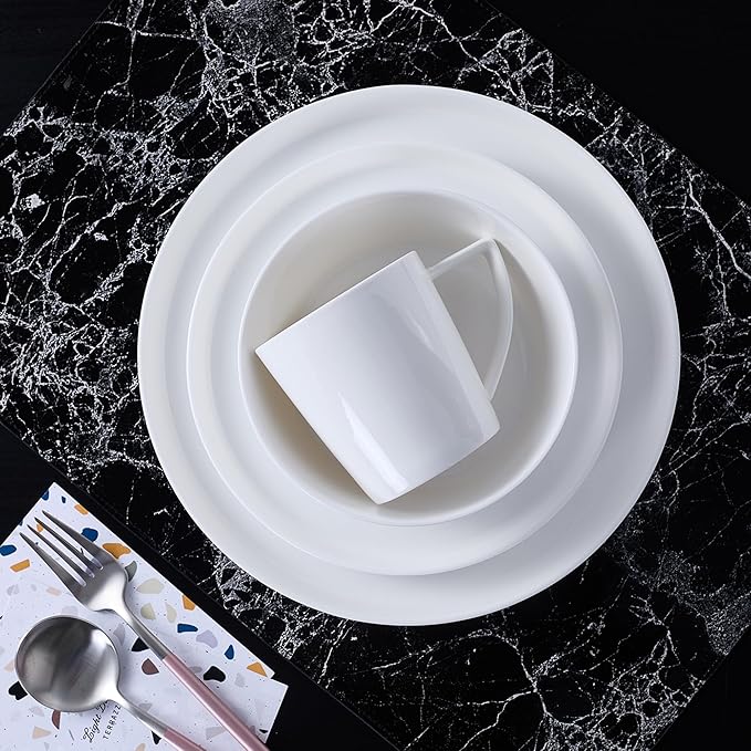 Stone Lain Madeline Formal Bone China Dinnerware Set 32 Piece Service for 8, White