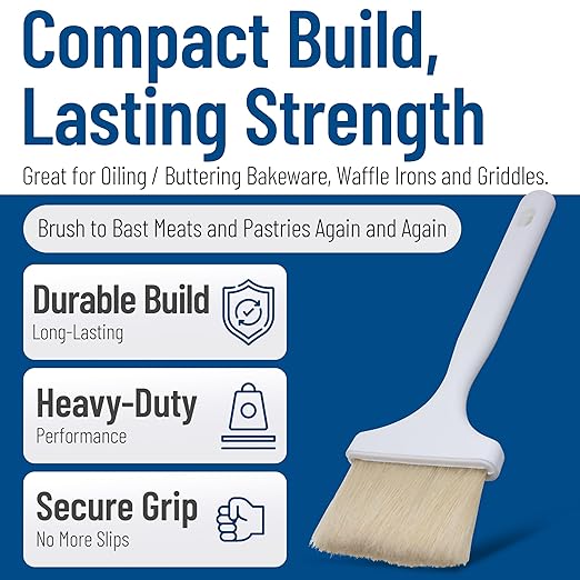 SPARTA 4040202 Meteor Nylon Basting Brush With Nylon Bristles, 3 Inches, White, (Pack of 12)