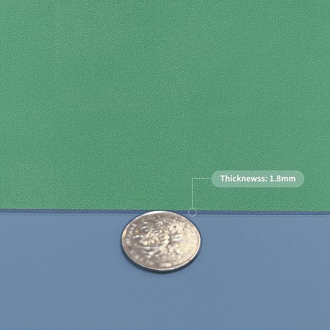 Leather Table Cover,1.8mm Thick,24x60 Inch Desk Cover,Large Desk Mat,Table Protector,Table Cover Protector,Desk Protector,Table Pad,(Grayish Blue+Dark Green,24x60)