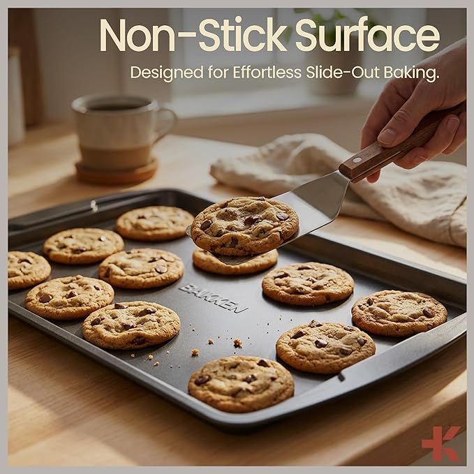 Bakken Swiss - Bakeware Set – 6 Piece – Stackable, Deluxe, Non-Stick Baking Pans for Professional and Home Cooking – Carbon Steel, Gray Coating