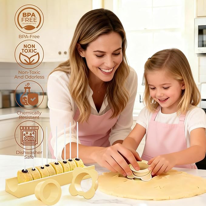Circle Cake Pop Mold for Baking with 50PCS Cake Pop Sticks Bags Ties,Baking Molds for Birthday Wedding Baby Shower Kids Party Desserts.