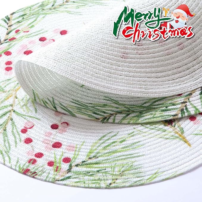 FunWheat Round Placemats Set of 6 Table Mats for Dining Tables Washable Non-Slip Place mats 15 Inch for Christmas(Christmas Tree, 6pcs)