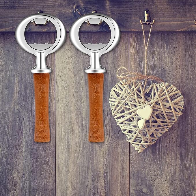 Metal Bottle Opener Kit Blank Bottle Opener Stainless Steel Open Inserts Hardware for Wedding Wine Party DIY Project Craft Wood Turning(Silver,30 Pieces)