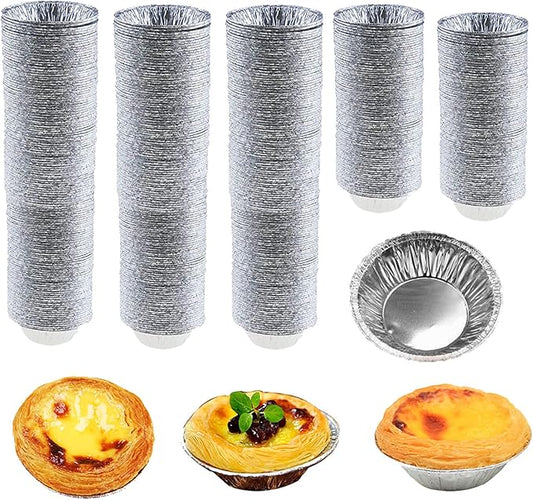 Aluminum Foil Pie Trays, Mini Pie Pans, Disposable Baking Tart Molds, Aluminum Foil Pie Pan for Baking Tart Eggs, Quiche Pie, Caramel Pudding Pie (400 PCS)