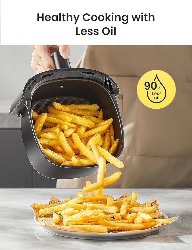 COMFEE' Compact 2.1 Quart Air Fryer with 12 Presets Menu Options, Adjustable Timer & Temperature Control 180-400 degrees F, Dishwasher-Safe Nonstick Fry Basket