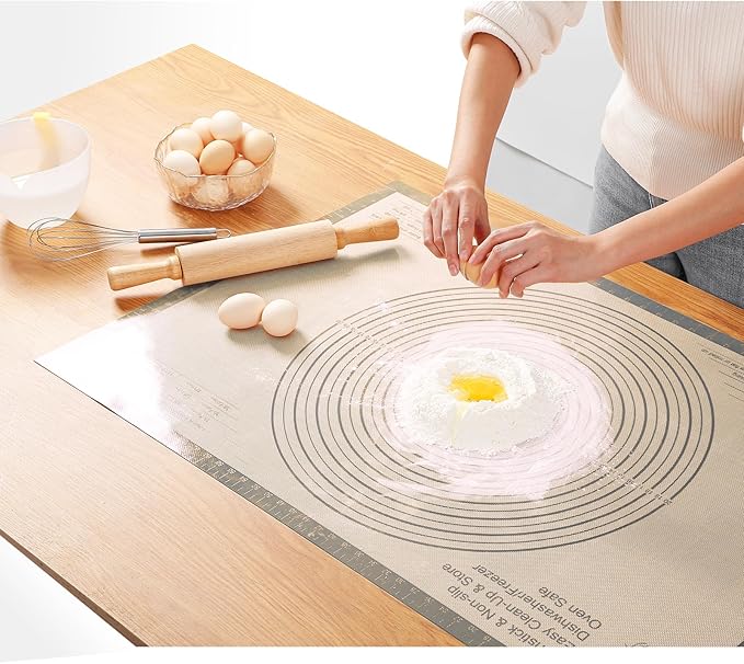 Silicone Pastry Mat 36x24 Inch Extra Large Baking Mat, Nonstick Kitchen Counter Kneading Board, Perfect for Dough, Pastry, Dough Rolling, Fondant, Pie Crust, Fondant, Cookies, Bread, Pasta, Pizza