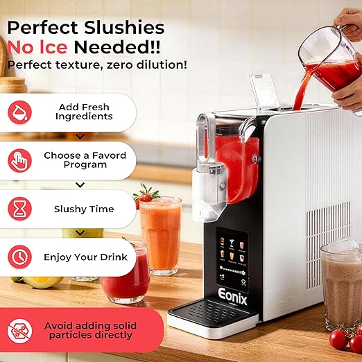 Slushie Machine No Ice Needed,64OZ Slushy Machine for Home with Auto-Clean Function,Commercial Frozen Drink Maker,6 Pre-Set Programs,LED Display,Frozen Margaritas,Frappés,Milkshake ﻿