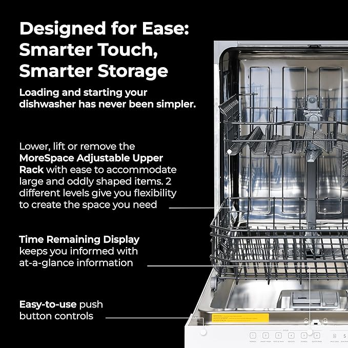 Kenmore 22-14582 24" Built-In Dishwasher - UltraWash, SmartWash, Sanitize Rinse, SmartDry, and Leak Detection - 14 Place Settings - 57 DBA - ENERGY STAR Certified - 24" - White