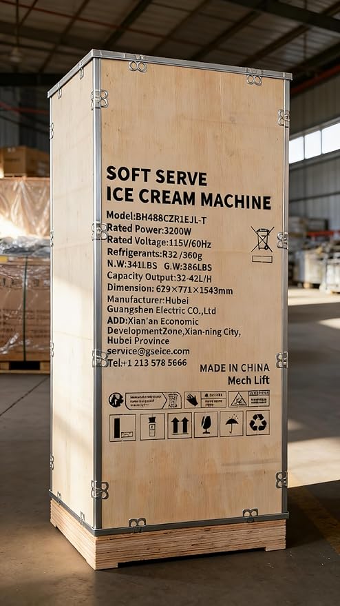 Commercial Soft Serve Ice Cream Machine, 115V Floor Standing, 32-42L/H Output, 2 x 6L Hoppers, True Independent Left/Right System, 2 Compressors, Smart Displays