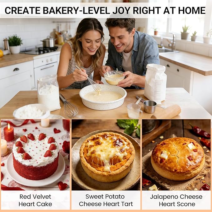 SJ 6 Inch Silicone Round Cake Pan with Metal Reinforced Frame Set of 2, Nonstick Silicone Cake Mold for Baking Suitable for Making Layers, Cheese & Chocolate Cakes