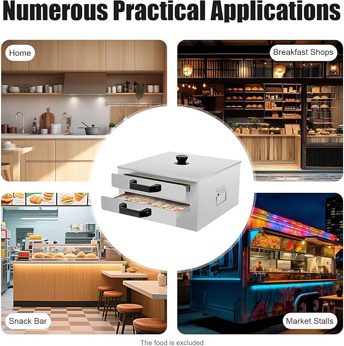 Rice Noodle Roll Steamer Machine, 2-Layer Rice Noodle Roll Steame with 304 Food Grade for Rice Noodles Compatible with Stove and Induction Cooktop