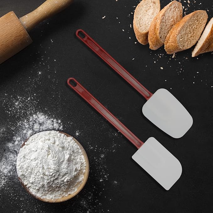 High Heat Resistant Silicone Scraper for Cooking, Spoon Set of 2 (2 x 13.5'')