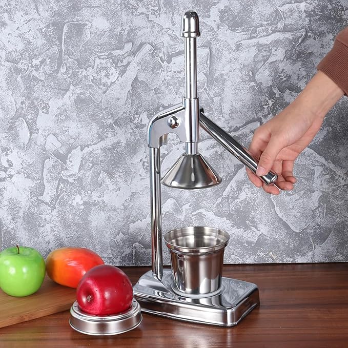 PRETYZOOM Stainless Steel Manual Lemon Squeezer Hand Press Fruit Juicer Machine Cold Press Citrus Squeezer