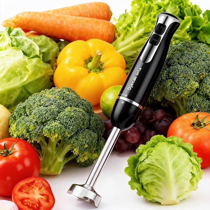 Upgraded 700W Immersion Hand Blender – 20 Variable Speeds, Up to 15,500 RPM Stick Mixer for Smoothies, Soup, Puree & Baby Food Black