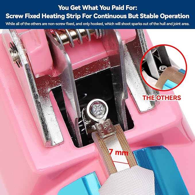 Sealer Pro, 12-inch Super Impulse Heat Bag Sealer, 7-mm Sealing System with Patent for Never Burn Out, Antioxidant Aluminium Shield, Copper Transformer, Built-in Fuse Safety System, Pink
