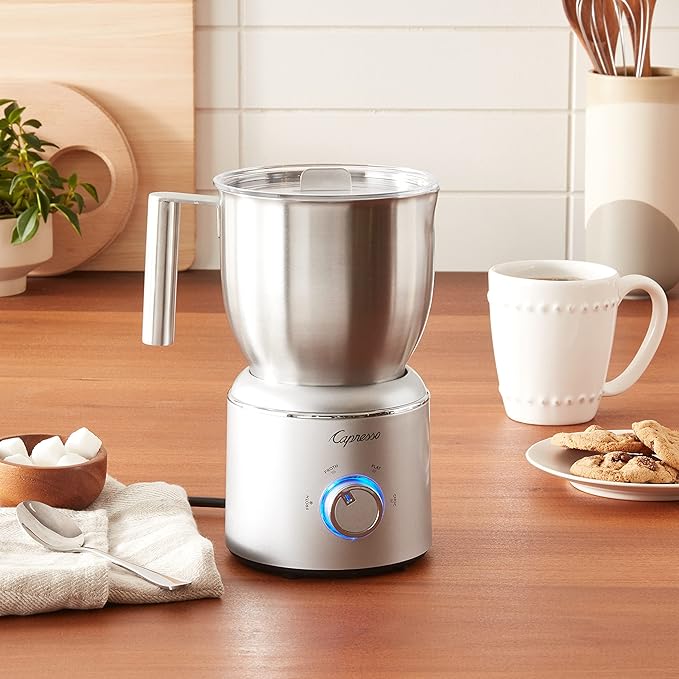 Capresso froth Select Automatic Milk Frother and Hot Chocolate Maker, Stainless Steel 209.05, Silver, 20 ounce