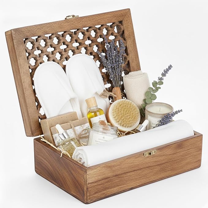 Mela Artisans 10.5” x 7.5” x 4” Mango Wood Box with Lid – Trellis Medium Burnt – Handcrafted Keepsake Box – Extra Large Storage for Jewelry & Home Décor Accents