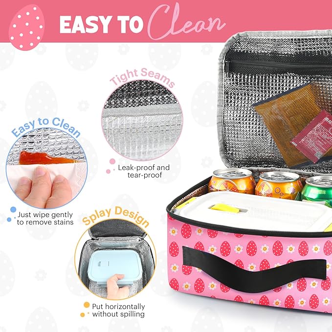 Lunch Box Kids, Insulated Lunch Bag for Women Men, Cooler Reusable Cute Lunch Containers for Boy & Girls, Adults Leak Proof Large Lunch Tote Bags for School, Work, Travel, Picnic Outdoor and Beach