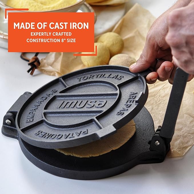 IMUSA USA Tortilla Press, 8" DS, Black
