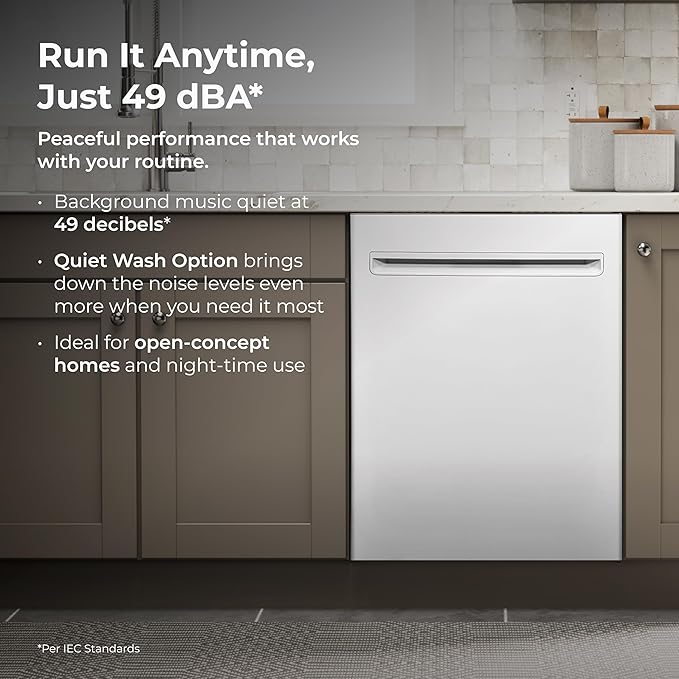 Kenmore 22-14632 24" Built-In Dishwasher - UltraWash Plus, SmartWash, Accela Wash, Sanitize Rinse, TurboDry, and Removable Third Rack - 15 Place Settings - 49 DBA - ENERGY STAR Certified - 24" - White