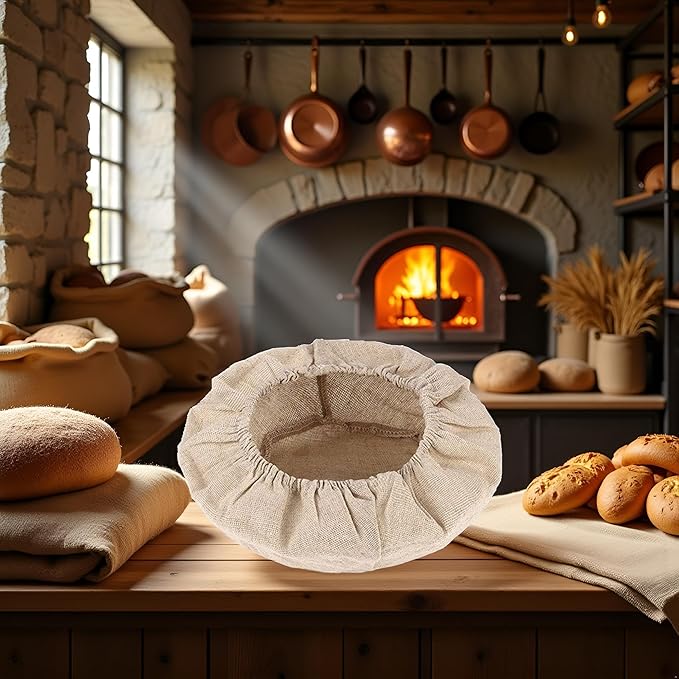 Proofing Bread Basket Cloth, Reusable Breathable Liner Flax Banneton Proofing Bread, Round Cloth Baking supplies Bread Proofing Baskets,Baking Tools and Accessories (9 inch)