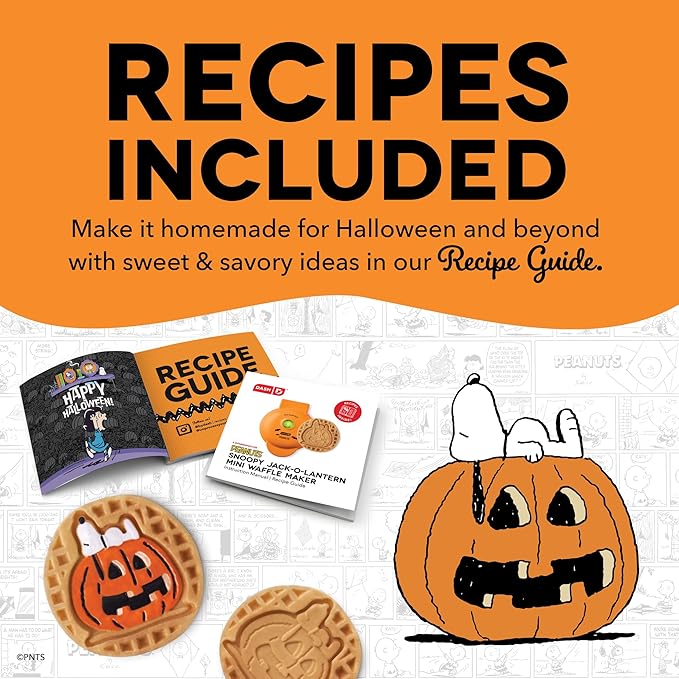 Peanuts x Dash Snoopy Jack-o-Lantern Mini Waffle Maker