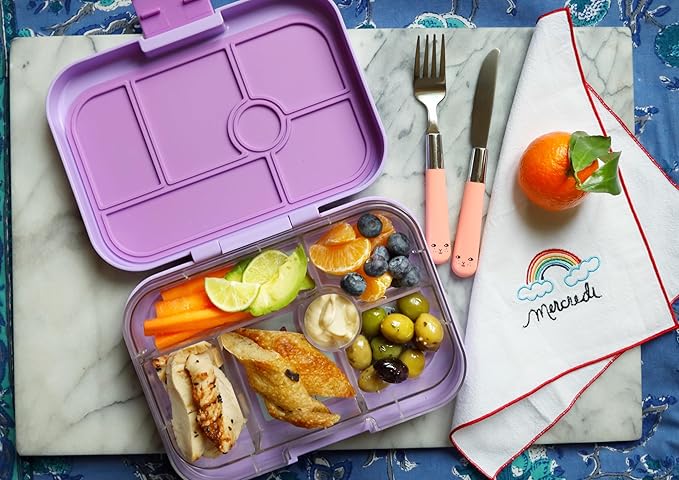 Yumbox Original Leakproof Bento Lunch Box Container for Kids (Lavande Purple Unicorn)