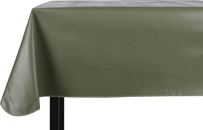Yourtablecloth Heavy Duty Vinyl Rectangle or Square Tablecloth – 6 Gauge Heavy Duty Tablecloth – Flannel Backed – Wipeable Tablecloth with Vivid Colors & Many Sizes 52 x 90 Mint