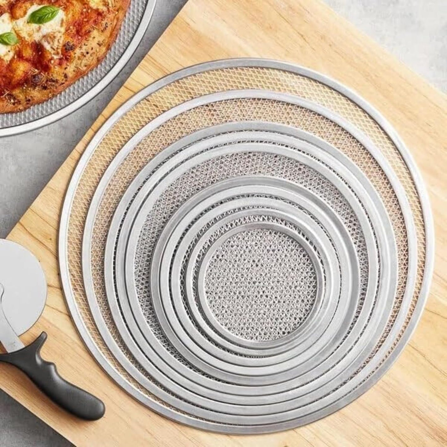 8-inch Aluminum Pizza Screen | Commercial Grade Pizza/Baking Screen for Oven | Pizza Baking Tray for Home And Restaurant | Round, Aluminum, 8-inch [1PK]
