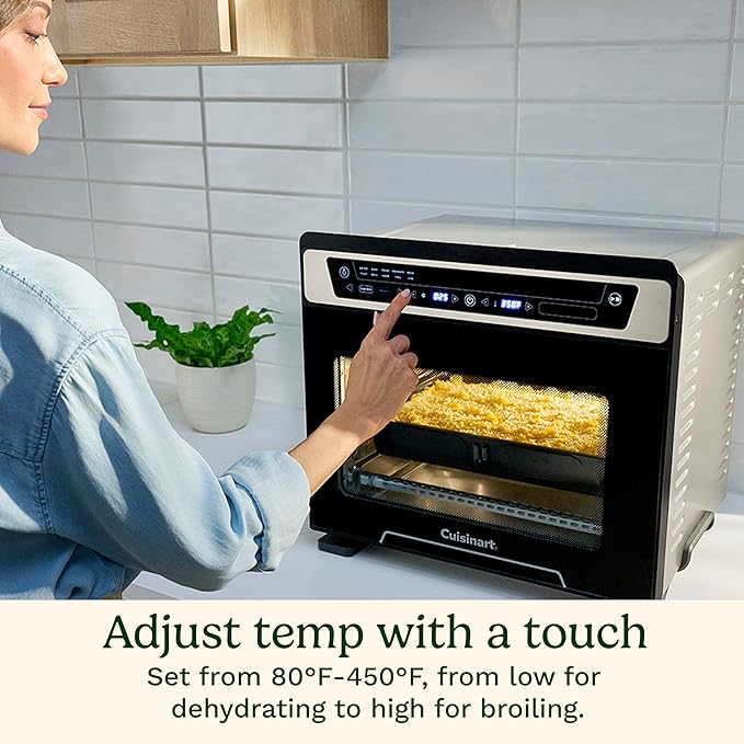 Cuisinart 15-in-1 Extra-Large Digital Air Fryer Oven with 9"x13" 2-in-1 Pan, Air Fry 4 Lbs of Wings, Cook a 13 Lb Turkey or 5+ Lb Chicken, Toast 9 Slices of Bread, and Bake a 13" Pizza, TOA-112
