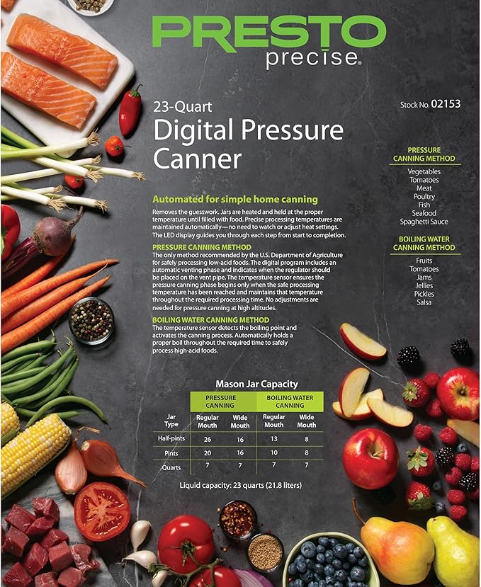 Presto 02153 Precise 23-Quart Digital Pressure Canner