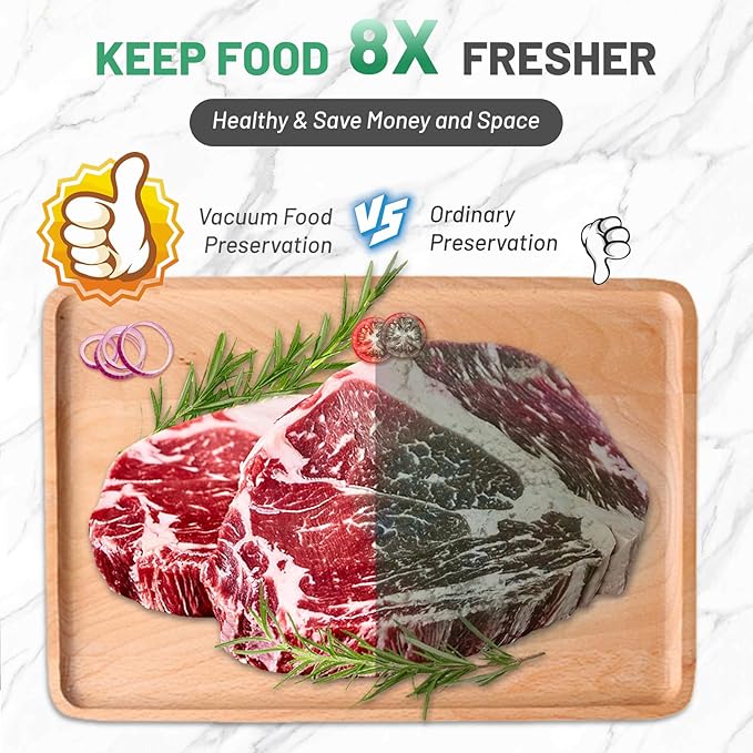MAXDONE Vacuum Sealer Machine Food Vacuum Sealer for Food Storage Food Sealer Machine 6-in-1 for Dry/Moist Modes, Compact Design with 10 Vacuum Sealer Bags