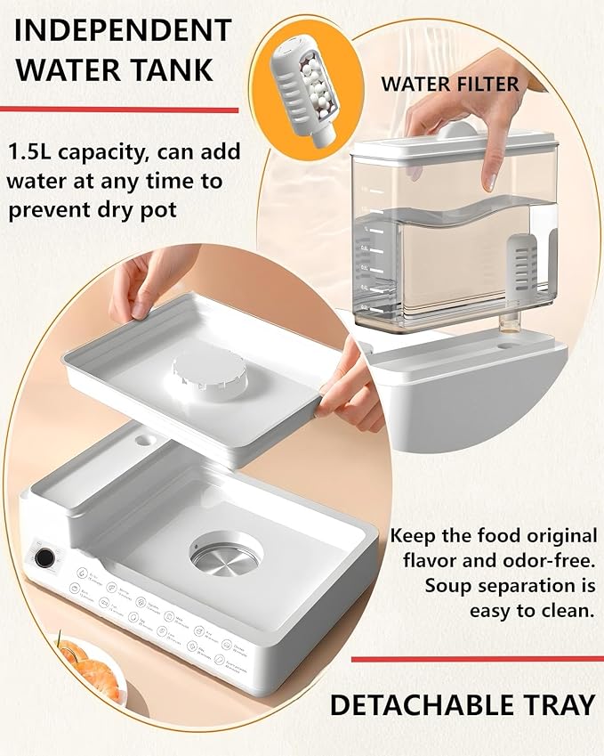 24L Electric Steamer, Three-Layer Food Steamer, Stainless Steel Steamer With Detachable Water Tank, 800w Large Capacity Breakfast Machine With Timer, Suitable For Families And Gatherings