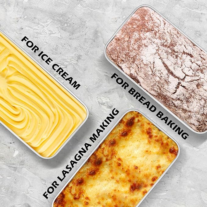 Leonyo 3 Pack Loaf Pans for Baking Bread, 9x5IN Stainless Steel Loaf Pans for Homemade Bread, Meatloaf, Banana, Brownies, Lasagnas, Dishwasher Oven Safe