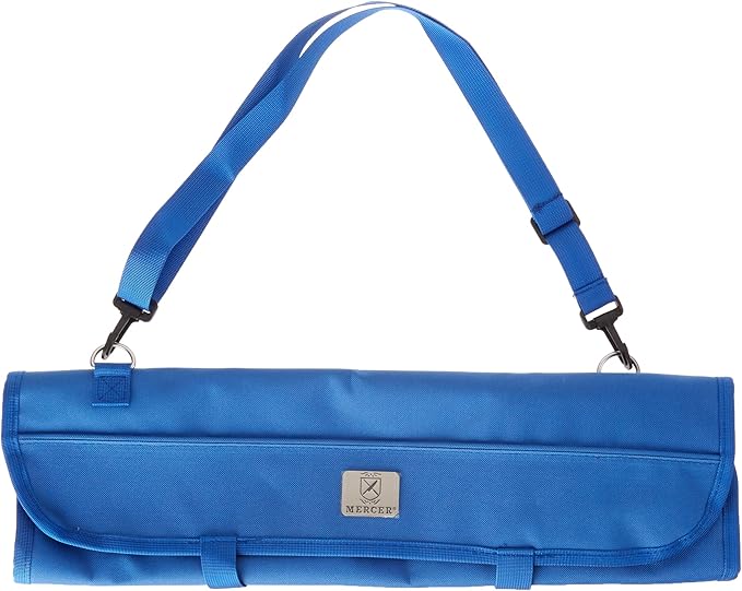Mercer Culinary 7-Pocket Knife Roll Storage Bag, Blue