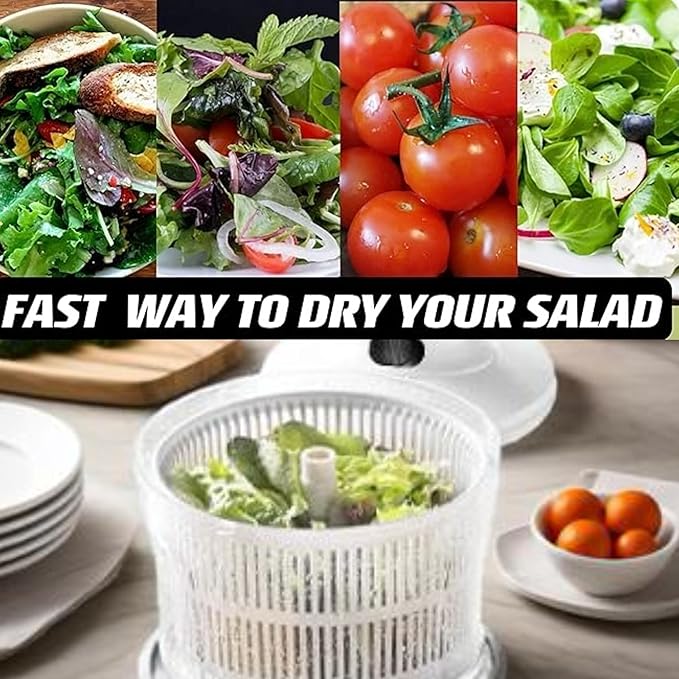 Manual Food Processor -Salsa Maker Hand Chopper Blender As Seen On TV- Meat Masher Mincer-Salad Spinner -Onion Chopper & Dicer for Baby Food, Salad, Herbs, Garlic,BPA Free(Large)