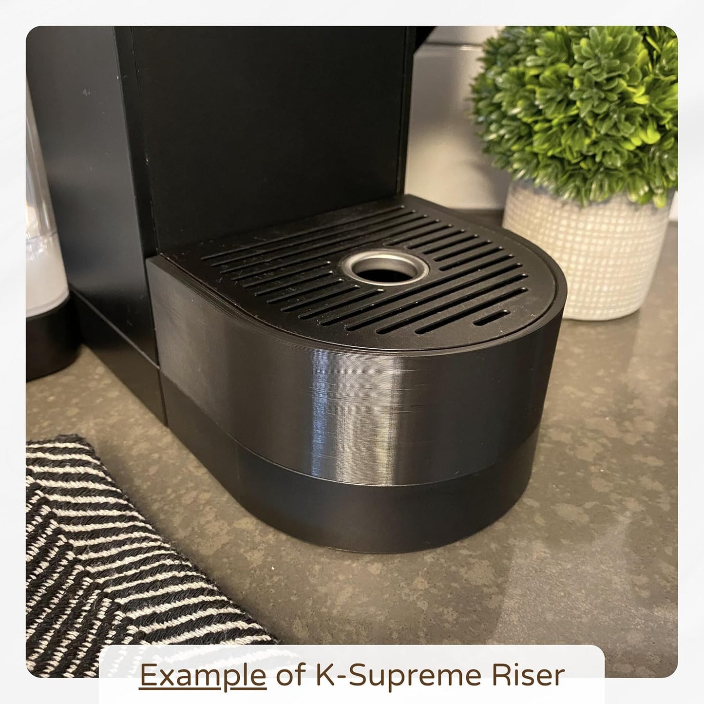 Drip Tray Mug/Cup Riser Made for the Keurig to Reduce Splashes - Riser Only (White, K-Supreme 1.25 inches Tall)