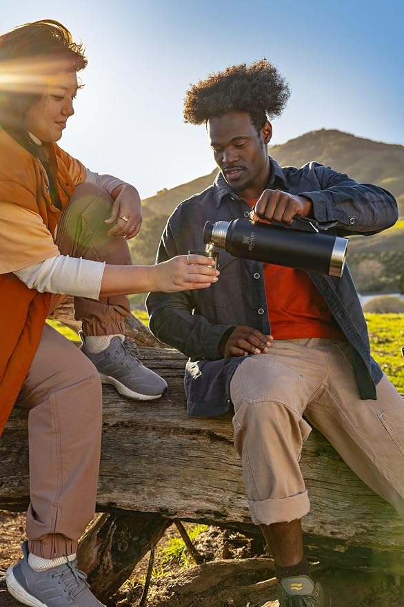Stanley Classic Legendary Vacuum Bottle 1.5 qt, Wide Mouth with Leakproof Cup Lid, Keep Drinks Hot or Cold, Packable for Travel, Insulated Stainless Steel Thermal Bottle, BPA-Free, Hammertone Lake