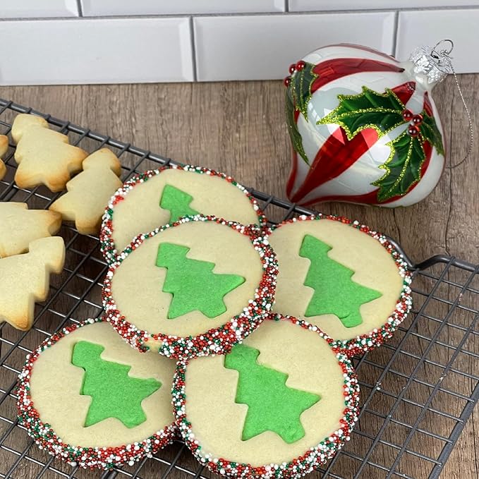 Baketivity Christmas Tree Cookies - DIY Baking Kit for Kids - Fun Little Junior Chef Essential Kitchen Lessons, Includes Pre-Measured Ingredients