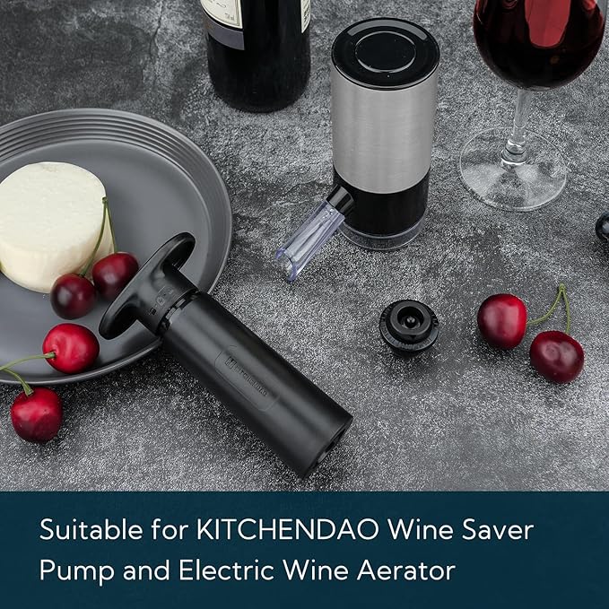 KITCHENDAO Rechargeable Electric Wine Aerator Dispenser and Wine Saver Vacuum Stoppers