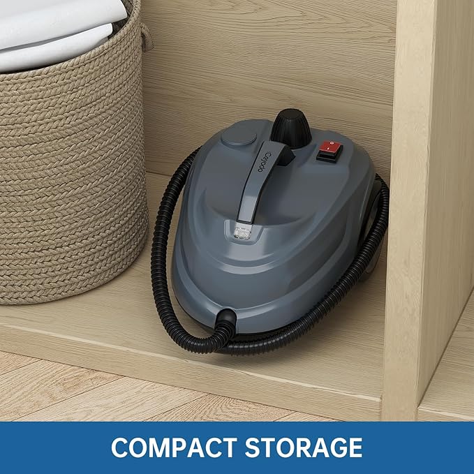 Steam Cleaner, Powerful Heavy Duty Canister Steamer with 34 Accessories, Steam Mop with 16.4 Ft Extra-Long Power Cord for Home Floor Cleaning, Grout, Upholstery, Car Detailing, Grey