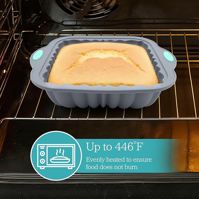 To encounter 69 Pieces Silicone Baking Set, Non-Stick Bakeware Set with Cake Pans, Muffin Cups, Food Grade Silicone Baking Molds for Cakes, Bread, Muffins, Brownies, Light Grey