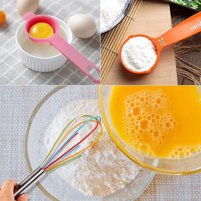 Silicone Spatula Set Rolling Pin Cookie Cutters Pastry Mat Measuring Spoons and Cups Pinch Bowls Dough Scraper, Kitchen Tools Cookware Cooking Baking Supplies 29 PCS