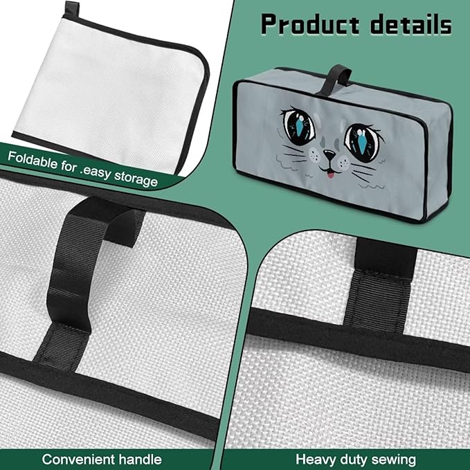 CuteToaster Cover 2 Slice Cat Face Covers for Toasters Dustproof Fingerprint Protectors and Greasy Protection, Heat-resistant Kitchen Appliance Covers, Easy to Clean