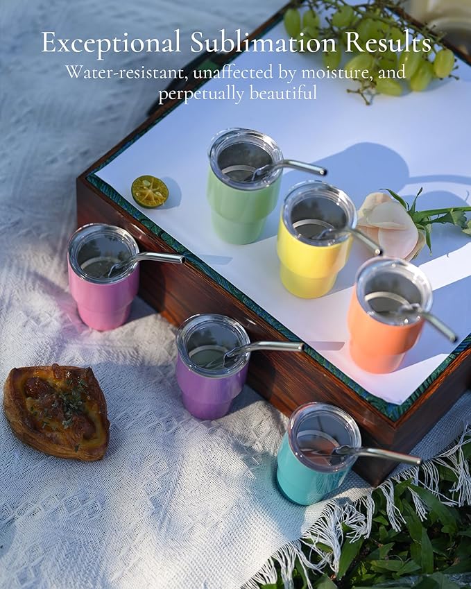 UIRZOTN 3oz Mini Tumbler Shot Glass with Straw and Lid, 12 Pack Stainless Steel Sublimation Shot Glasses for Wedding Party Whiskey Cocktail Bar with Straw and Lid (White)